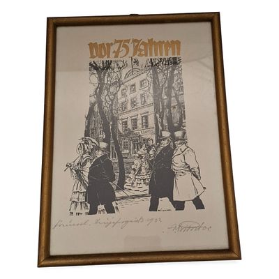 Antike Norddeutscher Lloyd Bremen Radierung 1932 . Antike Norddeutscher Lloyd Bremen 1932 