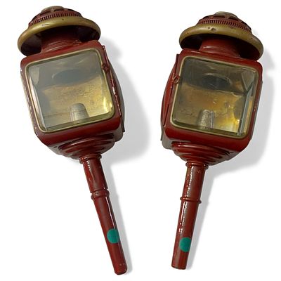 Paar antike Kutschenlampen August Sigmund Meyer Bremen. Paar antike historische Kutscherlampen 