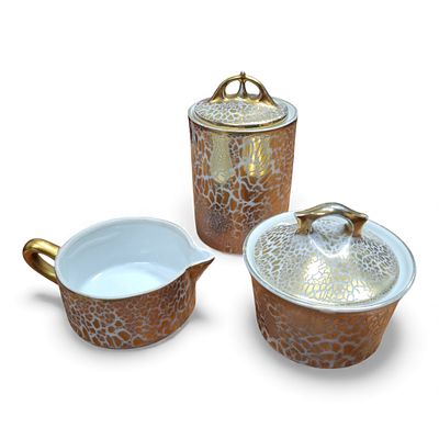 Lot Bremen Porzellan 3-tlg. bestehend aus 1x Milchk&auml;nnchen, 1x Zuckertopf (minim. am Boden 