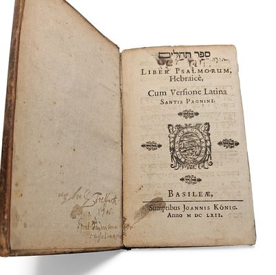 Antikes Psalmenbuch Hebr&auml;isch Latein 1666. Antikes Psalmenbuch Liber psalmorum Hebraice, cum 