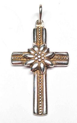 925 Silber Edelwei&szlig; Kreuz Ma&szlig;e ca. 35 x 20mm 
Interne Nr. A0325800070
