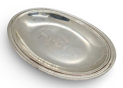 835 Silber Carl Sch&uuml;nemann Bremen Schale, Erinnerungsst&uuml;ck, punziert 835, Halbmond, Krone 