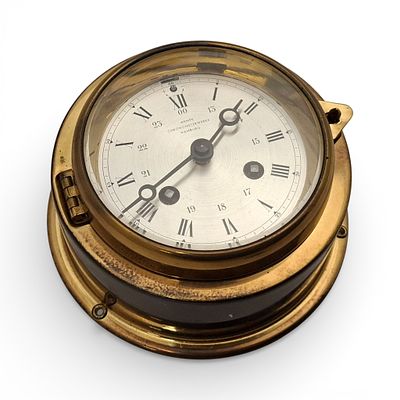 Wempe Chronometer . Wempe Messing Chronometer incl. Schl&uuml;ssel, &Oslash; ca. 13,5cm, funktionst&uuml;chtiges 