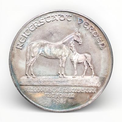 Silbermedaille Deutsches Pferdemuseum Verden an der Aller &Oslash; ca. 38mm Gewicht ca.22,9g 
Interne 