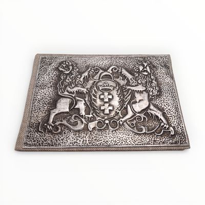 Danzig Notizbuch unbeschrieben DIN 6 Deckel mit silberfarbenem Danziger Wappen, Material 