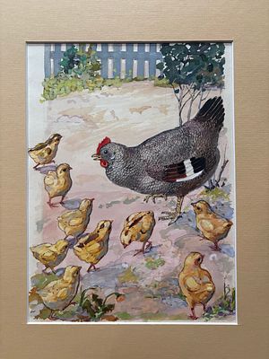 Василий Ёлкин. 1962г. Бумага , акварель. 29,5х28 Экспертиза по запросу Ёлкин Василий Николаевич 