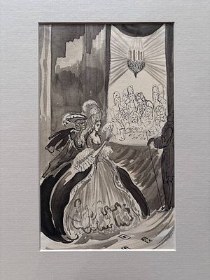 Тамара Кафенгауз. Иллюстрация к поэме «Пиковая дама» А. С. Пушкина. 1930-40-е. Бумага, смешанная 