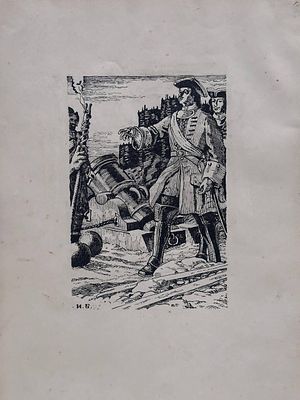 Иван Билибин. Иллюстрация к роману «Пётр 1». 1937 г. Бумага, тушь. 25х18,5 -