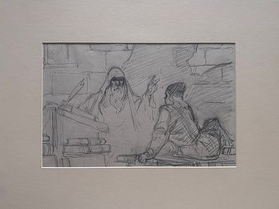 Николай Бубнов. Иллюстрация к роману «Борис Годунов». Бумага, карандаш. 22х32 -