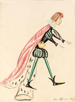 Иван Ефимов "Принц из сказки Андерсена Принцесса на горошине". 1929 г. Бумага, пастель 