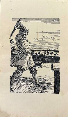 Иван Билибин иллюстрация к роману Алексея Толстого «Петр первый». 1937г. Бумага, тушь 22,2х13,2 