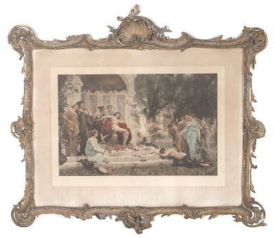 Naar Henrietta Rae (1859-1928) ‘Psyche before the throne of Venus’. Gesigneerd in de druk. In 