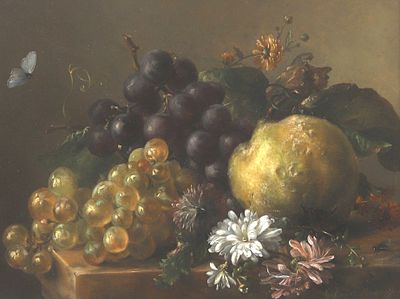 Geraldine Jacoba van de Sande Bakhuyzen (1826-1895), ‘Flower and fruit still life with quince’ 
