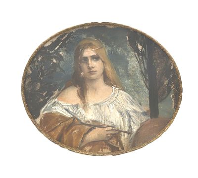 Friedrich August von Kaulbach (1850-1920) ‘Allegorie op de schilderkunst’, verso: geannoteerd 