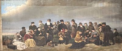 Pieter Schmidt (1832-1895), 'Arrival of the Immigrants / Hoping for a Better Future' Signed ‘P. 