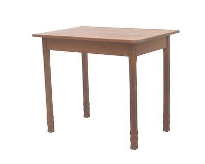 Jacob Pieter van den Bosch (1868-1948) A rectangular oak table with carved legs and ebony nails 