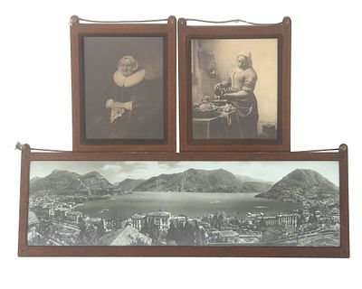 Jacob Pieter van den Bosch (1868-1948) Three different oak frames, two with coromandel inner 