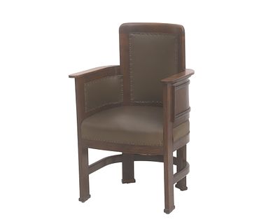 Hendrik Petrus Berlage (1856-1934) A teak armchair with coromandel moldings from the meeting 