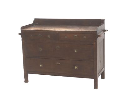 Nieuwe Kunst An oak washstand with ebony nails, design and execution unknown, possibly 't 