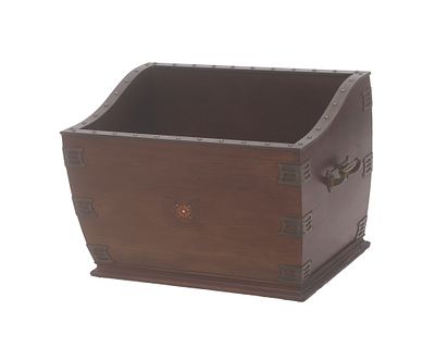 Art Nouveau The wooden collection box with brass fittings and mother-of-pearl inlay on the 