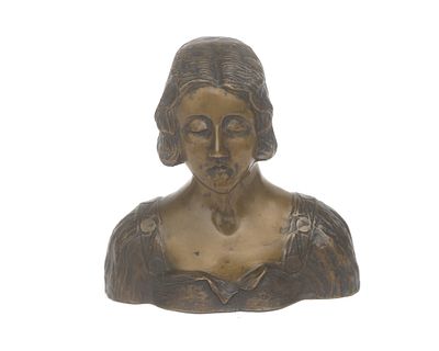 Frantz Vermeylen (1857-1922) A bronze bust of a lady, signed “F. Vermeylen”. Late 19th century 