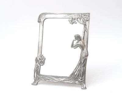 A WMF Art Nouveau table mirror, circa 1905 The WMF silver-plated metal table mirror, model 131 