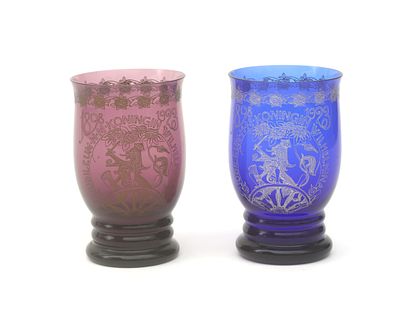 Andries D. Copier (1901-1991) A purple and blue Wilhelmina cup, design A.D. Copier 1923 