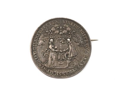 A silver wedding medal, Poland, 17th century On the obverse with King Ladislaus IV (1632-1648) 