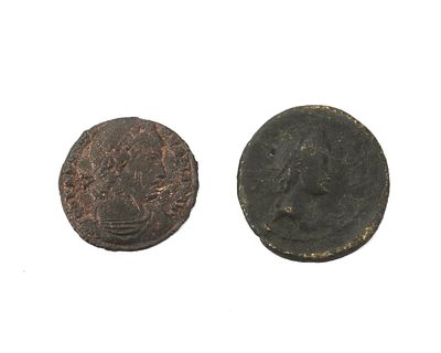 Two copper coins, period Antonius Pius, Rhodes (136-161) and Constantine II, Antioch, circa 333 