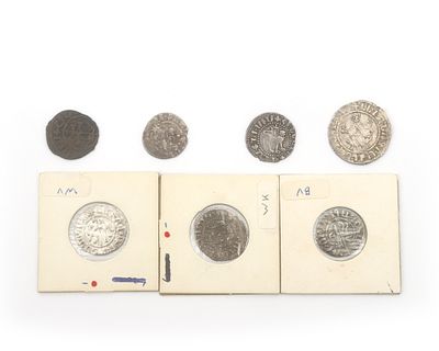 Six silver coins, Tram, Levon I, Hetoum I, Levon II, Armenian Kingdom of Sicily, 13th century 