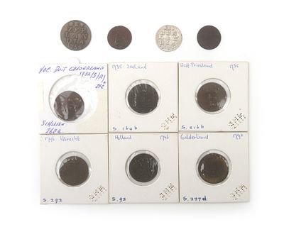 Ten coins, eight VOC coins, two Zeeland coins, Republic of the Seven United Netherlands 