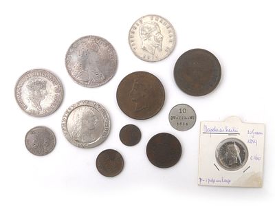 A collection of approx. ten miscellaneous coins, various values, various origins, current Italy 
