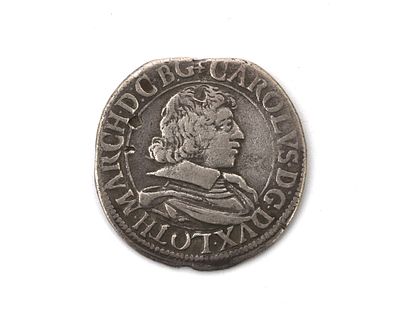 A silver coin, teston Charles duke of Lorraine, 1629 Front: portrait of Charles Duke of 