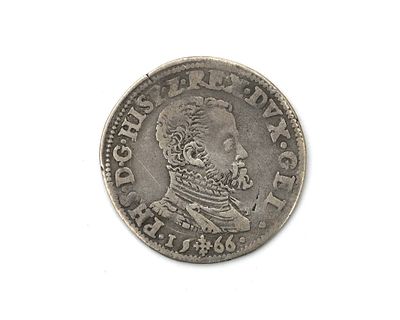 A silver coin 1/5 Philipsdaalder, Philip II, King of Spain, Overijssel, Spanish Netherlands 