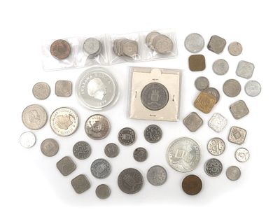 A lot of seventy coins, Netherlands Antilles, 20th century Including some silver ones. Note 