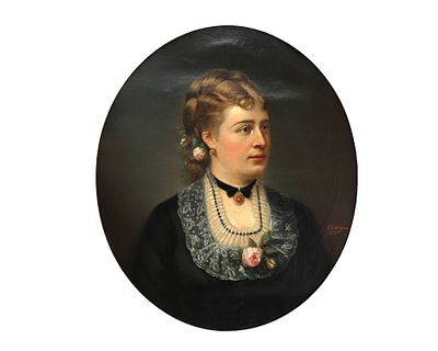 J. Tossyn (19th century), Portrait of a lady Signed 'J. Tossyn' and dated 1876 centre right. 