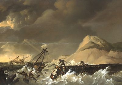 Johannes Hermanus Koekkoek (1778-1851), The Shipwreck Signed 'JH Koekkoek a Middelburg' in 