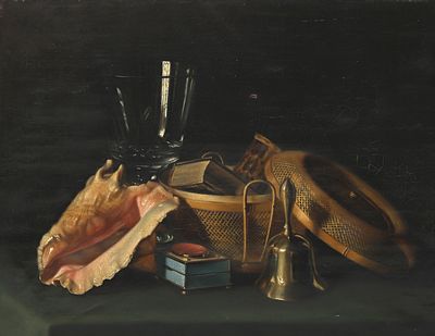Francis Louise Schot (1816 - 1894) in the style of Sebastian Stoskopf (1597-1657), Still life 