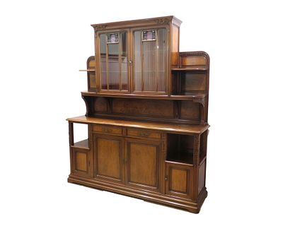 Louis Majorelle (1859-1926) A mahogany and hardwood sideboard in two divisions. In the upper 
