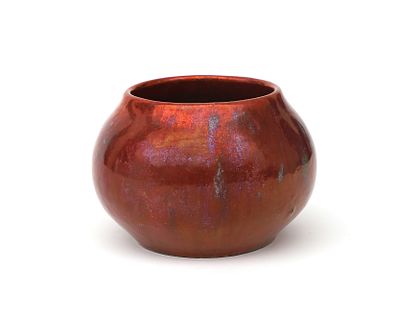 Porceleyne Fles, Delft An earthenware 'Berbas' vase with red Reflet Metalliqu&eacute; glaze, execution 