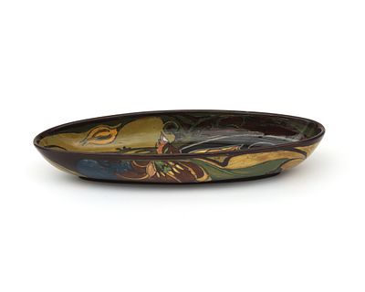 N.V. Haagsche Plateelfabriek Rozenburg, The Hague A polychrome painted oval earthenware bowl 