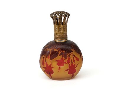 &Eacute;mile Gall&eacute; (1846-1904) A "Lampe Berger" perfume burner with cameo glass reservoir decorated 