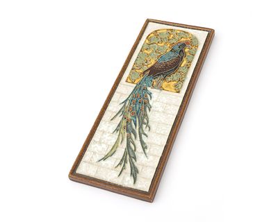 De Porceleyne Fles, Delft A polychrome glazed cloisonn&eacute; wall tile depicting a bird of paradise 