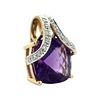 Checkerboard Cut Amethyst and Diamond Pendant in 14K Gold. Metal type: 14k yellow gold Image - 1
