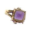 Checkerboard Cut Amethyst and Diamond Pendant in 14K Gold. Metal type: 14k yellow gold Image - 4