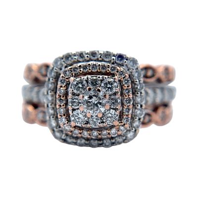 Diamond Engagement Ring in 14K Tri-Tone Gold. Metal type: 14k tri-tone gold, Gemstone: Diamond -