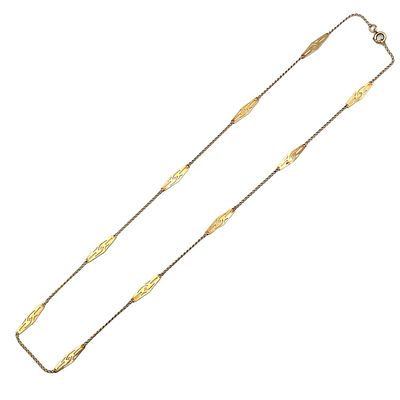 10K Yellow Gold Station Chain. Metal type: 10k yellow gold, Design: Station chain, Measurement: