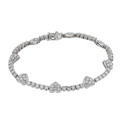 Elegant Heart-Shaped Diamond Bracelet. Title: Elegant Heart-Shaped Diamond Bracelet Medium: 