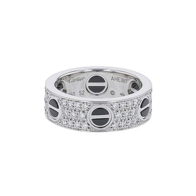 Cartier Love Pave White Gold Diamond Ring. Title / Medium: Cartier Love Pave Diamond Ring / 
