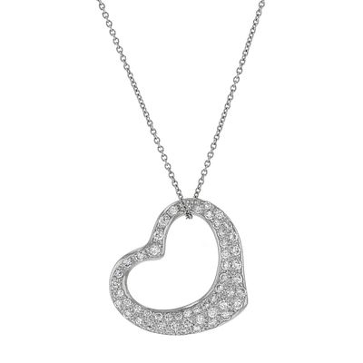 Tiffany & Co. Open Heart Diamond Necklace. Title/Medium: Tiffany & Co. Open Heart Necklace 